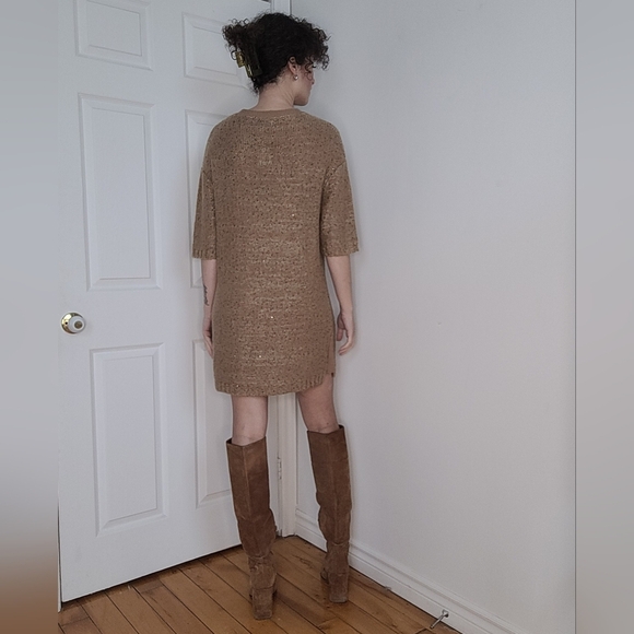 Sandro Paris camel wool mix knit dress - Picture 3 of 8